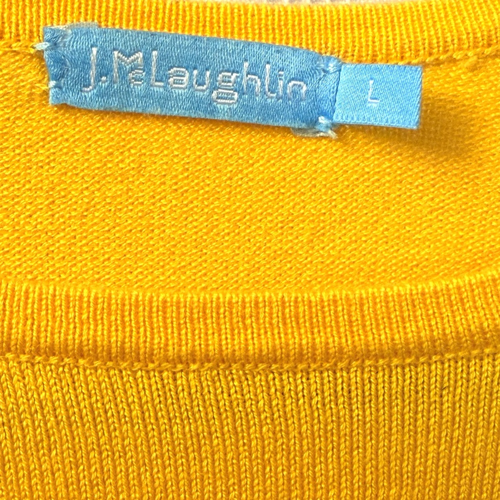 J McLaughlin Jamey Yellow Women's Large Crew‎ Neck Long Sleeve Top - Picture 4 of 7